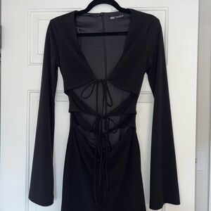 Zara Black Cut-Out Dress